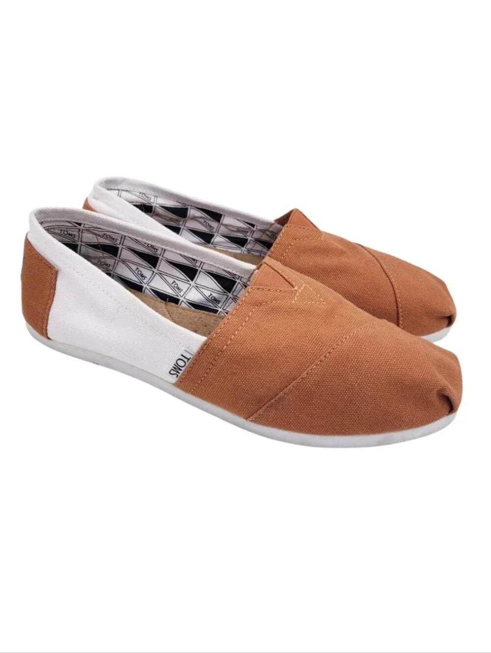 Toms Orange & White University Of Texas Austin Slip On Flats Women's Size 8.5